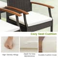 Pikkukuva 7 / 8: Patio Wicker Chair Set, 24x22.5x35 tuumaa, Sekoitettu Ruskea, Vaalea