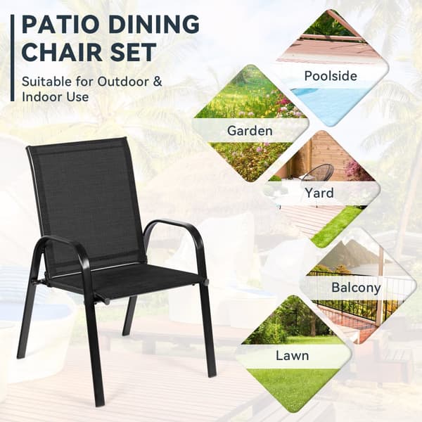Patio Ulkokalustetuoli, 28,5x22x35,5 tuumaa, Musta