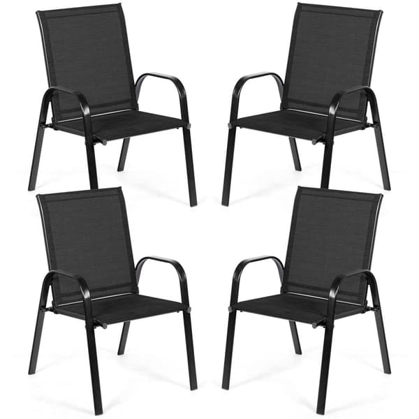Patio Ulkokalustetuoli, 28,5x22x35,5 tuumaa, Musta