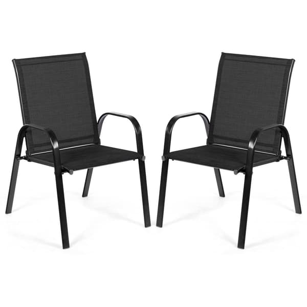Patio Ulkokalustetuoli, 28,5x22x35,5 tuumaa, Musta