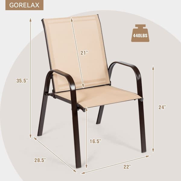 Ulkoilmaruokailutuoli, 28.5x22x35.5 tuumaa, Beige