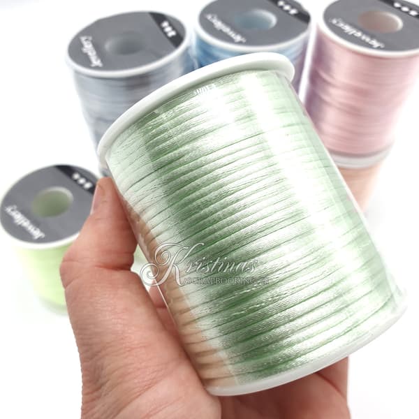Satinsnören - 2 mm - Pastellfärger - 10 st x 50 m