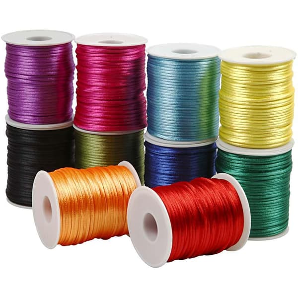 Satinsnören 2 mm - Starka Färger - 10 st x 50 m
