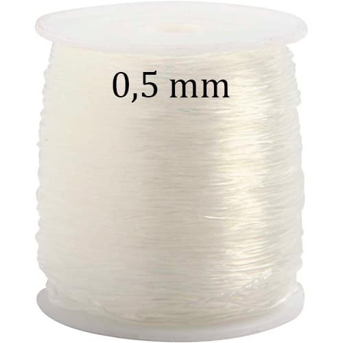 Elastisk Smyckestråd 0,5 mm - Transparent - 100 meter