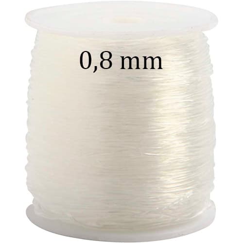 Elastisk Smyckestråd 0,8 mm - Transparent - 100 meter
