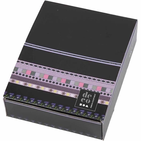 Dekorationsband - B: 10 mm - Lila harmoni - 48 st x 2 m