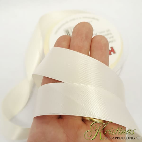 Sidenband 25 mm - Creme - 20 meter