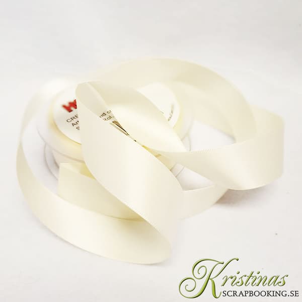 Sidenband 25 mm - Creme - 20 meter