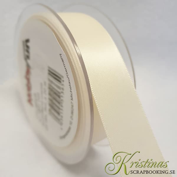 Sidenband 25 mm - Creme - 20 meter