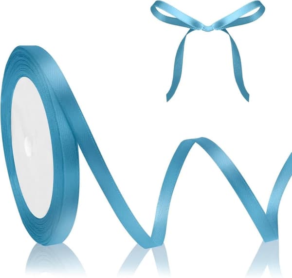 Presentband 22m x 6mm – Dekorativt Satinband för DIY, Håraccessoarer, Buketter och Tårtförpackningar