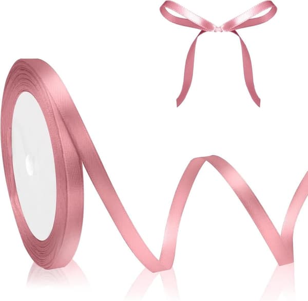 Presentband 22m x 6mm – Dekorativt Satinband för DIY, Håraccessoarer, Buketter och Tårtförpackningar