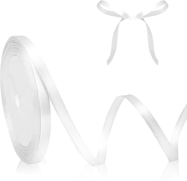 Presentband 22m x 6mm – Dekorativt Satinband för DIY, Håraccessoarer, Buketter och Tårtförpackningar