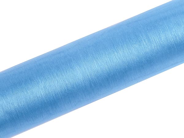 Organza glat, lyseblå, 0,16 x 9 m (1 æske / 48 stk.) (1 stk. / 9 m.)