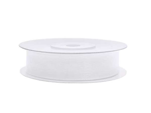 Chiffongband, vitt, 12mm/25m (1 st. / 25 m)