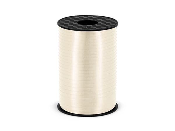 Plastikbånd, lys cremefarvet, 5 mm/225 m (1 karton / 50 stk.)