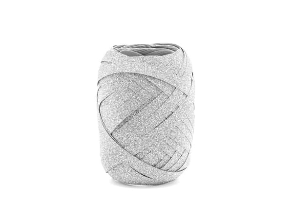 Plastband, silverfärgat, 5mm/10m