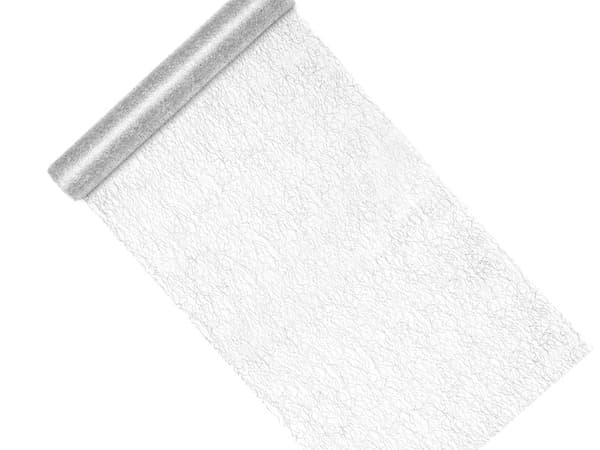 Koristeverkko - Fibra, hopea, 0,36x9m (1 pkt / 24 kpl)