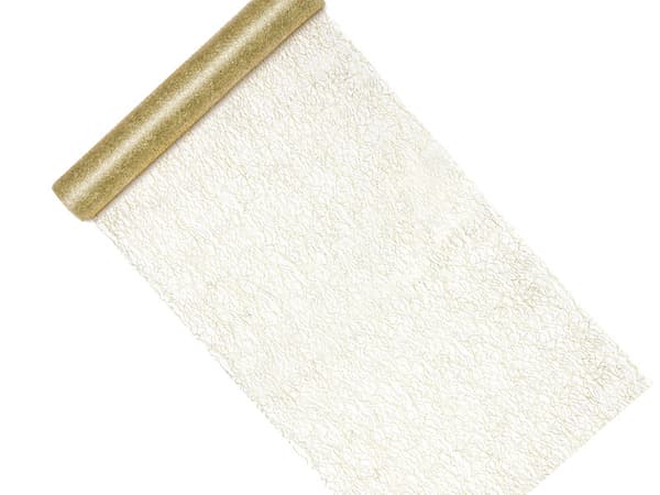 Dekorationsnet - Fibra, guld, 0,36x9m (1 æske / 24 stk.)