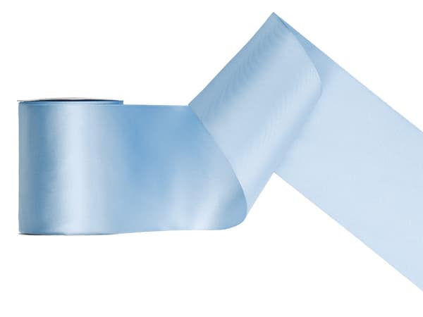 Satinbånd, lyseblå, 100 mm/25 m