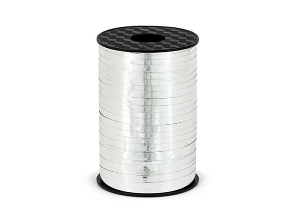 Plastband, silverfärgat, 5mm/225m