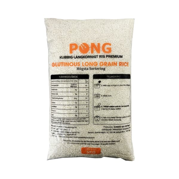 Glutinöst Långkornigt Ris 5kg Vietnam