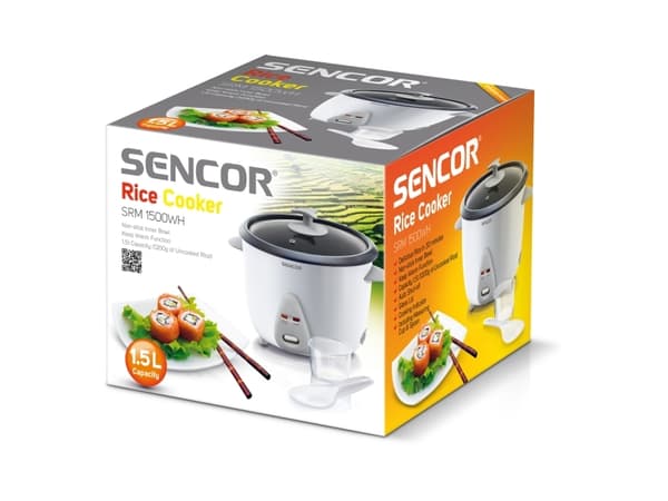 Sencor SRM 1500WH, Vit, 1,5 l, Glas, Plast, 500 W, 220 - 240 V, 50 - 60 hz