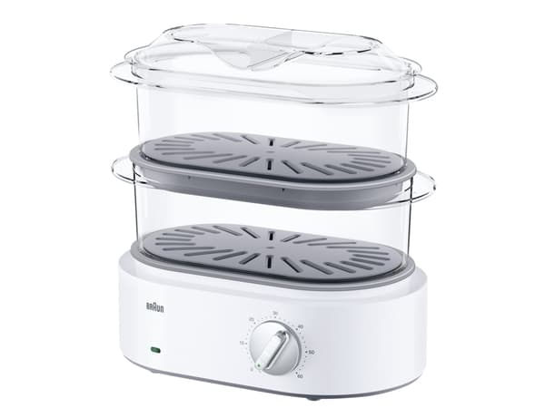 Braun FS 5100 dampkoker 2 kurver Benkeplate 850 W Hvit