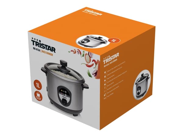 Tristar RK-6126 - Riskoker - 1 liter - 400 W - rustfritt stål
