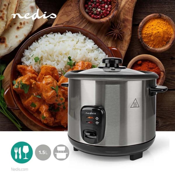 Nedis KARC115AL Riskokare 1,5L 500W Silver