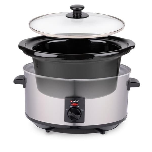 Alpina Slow Cooker 3,5L 240W ruostumaton teräs/musta