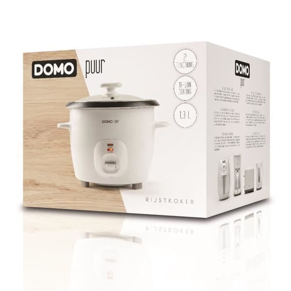 DOMO riskokare - 536W DO9176RK - Håll varm funktion - 1,3 liter - Non-stick beläggning