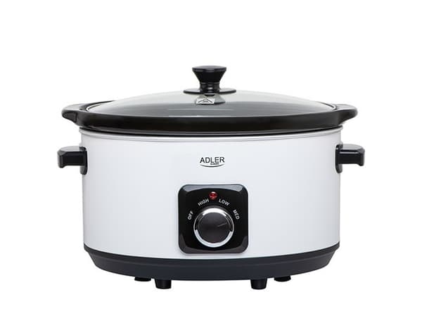 Foodprosessor Adler | Slow cooker | AD 6413w | 290 W | 5,8 L | Antall programmer 3 | Hvit