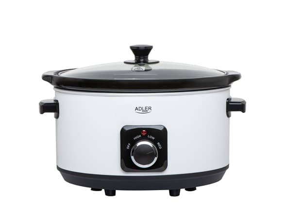 Foodprosessor Adler | Slow cooker | AD 6413w | 290 W | 5,8 L | Antall programmer 3 | Hvit