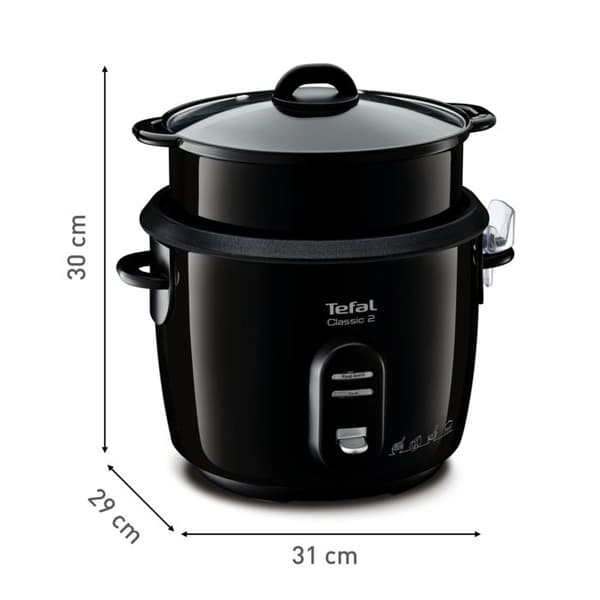 TEFAL Riskokare, 5 L non-stick skål, Kapacitet 1,5 kg ris, Hålla värmen, Ångkorg, Classic 2 RK103811