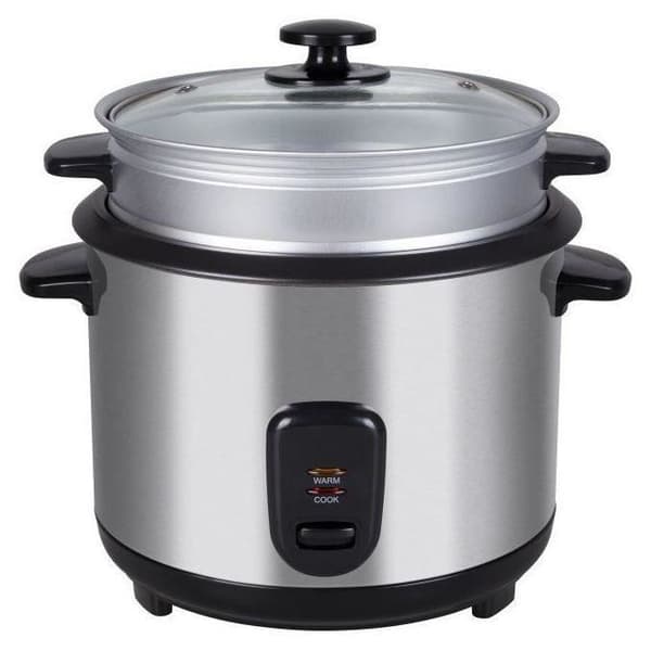 Jasmine Melchioni Family ångad riskokare, 1,8 liters kapacitet, non-stick innerkruka, lock av härdat glas, pa