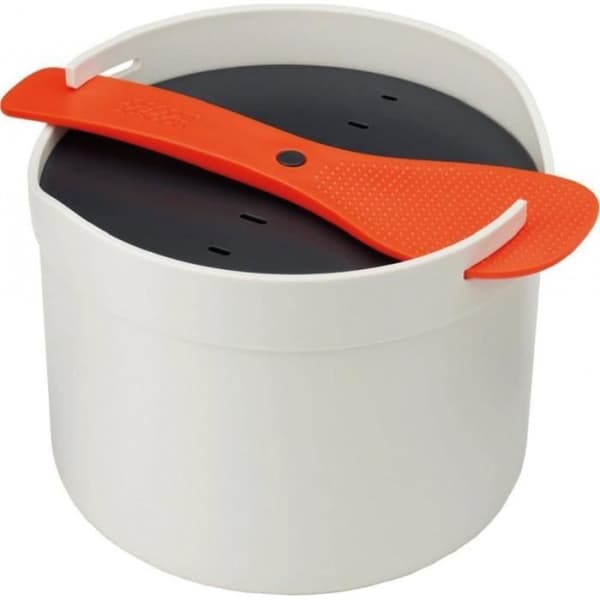Mikroondscooker - Joseph Joseph - 2L - Färg sten/orange - Mångsidig sked - 4 personer