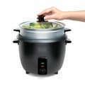 Miniatyrbild 3 av 11: riskokaren Black & Decker BXRC1800E Svart 1,8 L Vit Aluminium 700 W