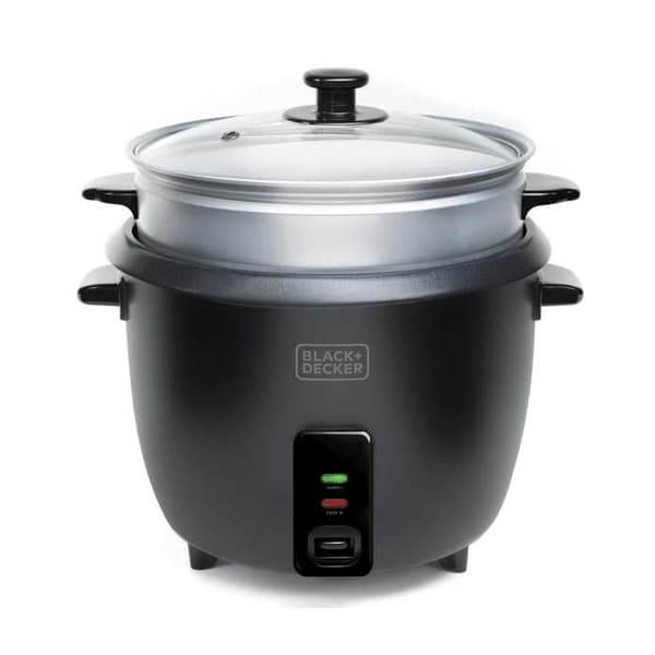 Black+decker Riskokare 1.8l 700w med ångkorg svart - BXRC1800E