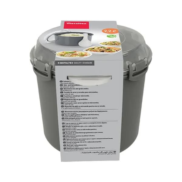 Riskokare - Metaltex - Mikrovågsmodell - 2,2L - Grå - Snabbkokning