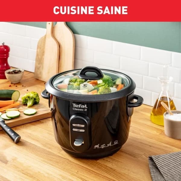 TEFAL Riskokare, Non-stick skål, Kapacitet 900 g ris, Ångkokare, Håll varm, Classic 2 RK102811