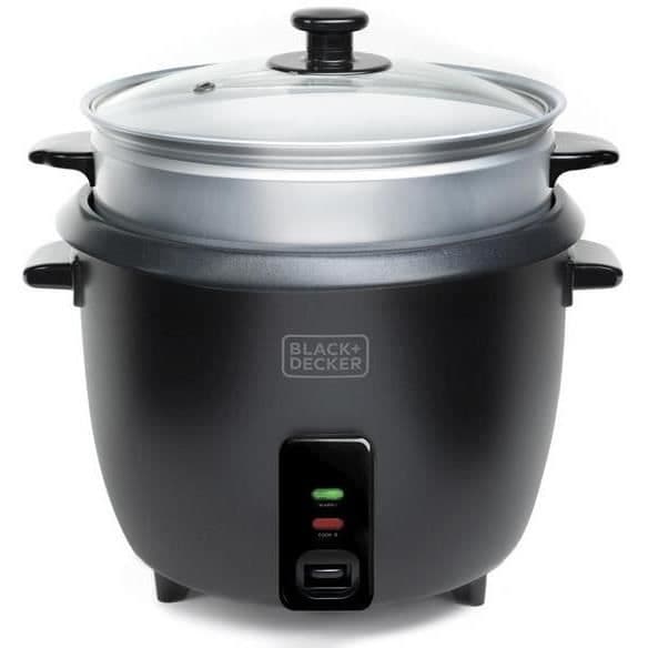 Black+decker Riskokare 1.8l 700w med ångkorg svart - BXRC1800E