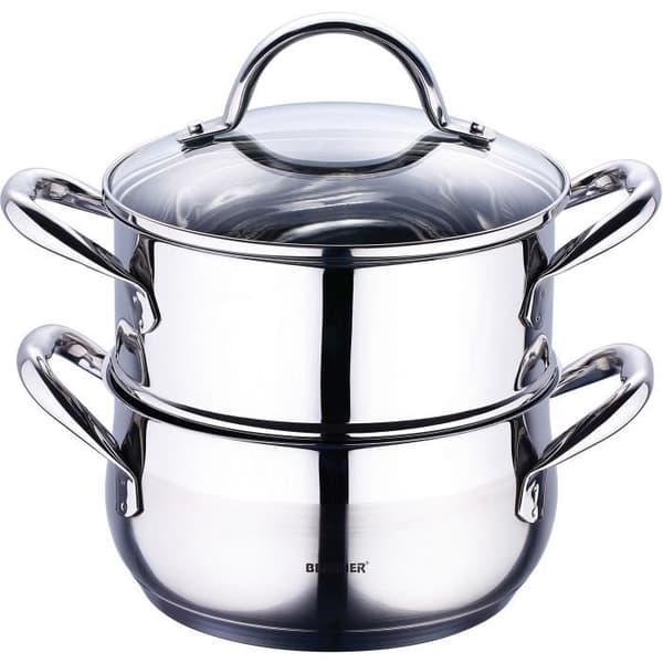 Bergner gourmet - pastakokare rostfritt stål med lock 18x9 cm 2,2l bra för induktion