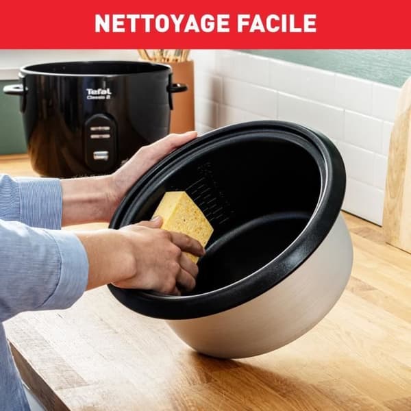 TEFAL Riskokare, 5 L non-stick skål, Kapacitet 1,5 kg ris, Hålla värmen, Ångkorg, Classic 2 RK103811