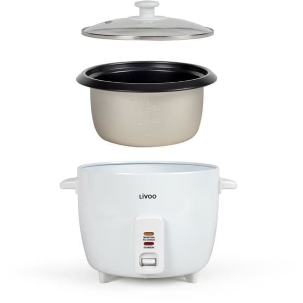LIVOO riskokare - 1,5L - aluminiumkorg - Håll varm funktion