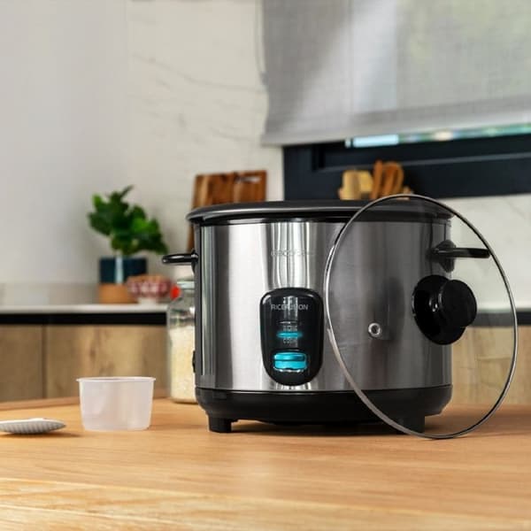 Cecotec RiceFusion 7000 riskokare i rostfritt stål. 700 W, kapacitet 1,8 liter, 10 portioner, rostfritt stål och glaslock. Fungera