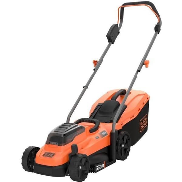 BLACK &amp; DECKER 18V LITHIUM Trådlös gräsklippare 33 cm - 2,5 Ah - 2 batterier - 1 laddare - BCMW3318L2-QW