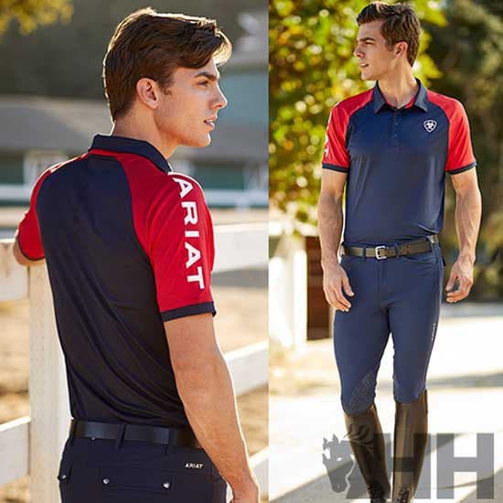 Ariat Kortärmad Piké Team 3.0 Röd,Blå S