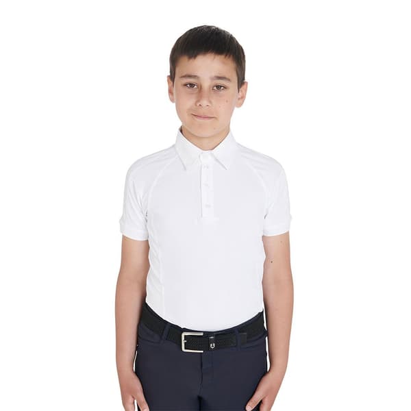 Equestro Kortärmad Polo Buttons 1/2 Mesh  14 Years