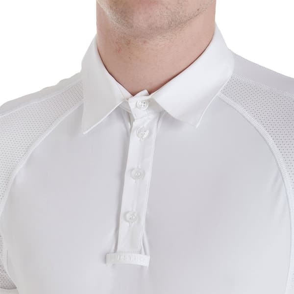 Equestro Buttons 1/2 Mesh Kortärmad Polotröja Vit XL