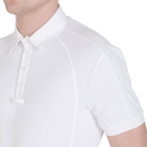 Equestro Buttons 1/2 Mesh Kortärmad Polotröja Vit XL